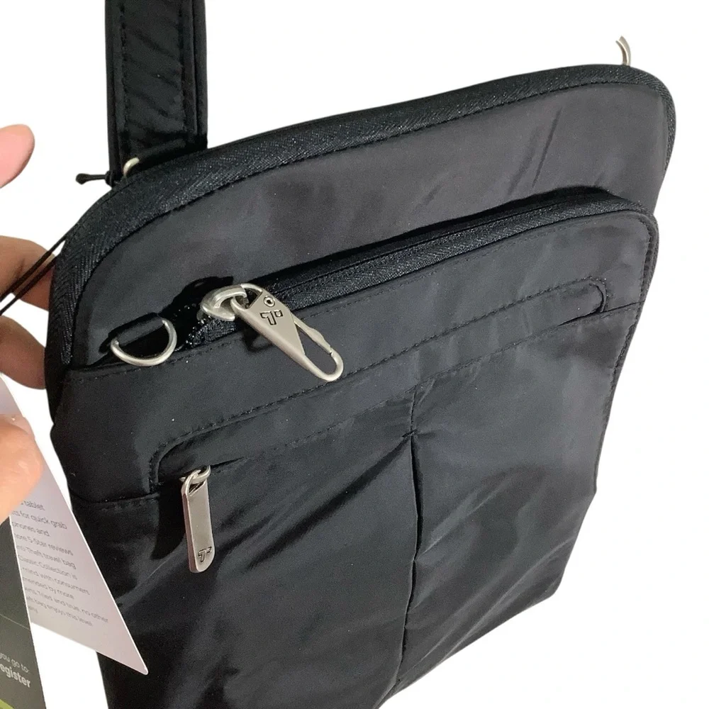 Travelin Black Crossbody Slim Bag